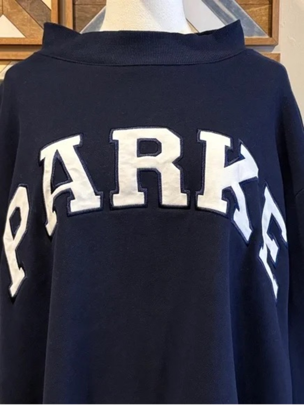Dark Navy 'PARKS' Appliqué Sweatshirt
